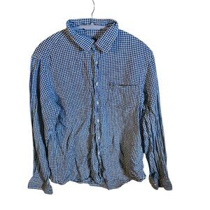 Uniqlo Blue Gingham Check Button Down shirt M CL0008